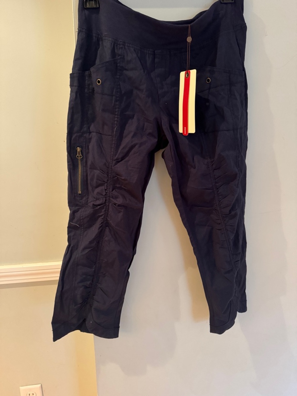 XCVI Navy Cargo Capri Pants